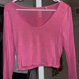 Hot pink Pacsun long sleeve v-neck